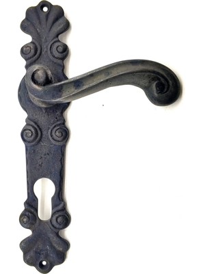 FRY Antika Tarz Dekoratif Pirinç Okyanus Yale Kapı Kolu - 230X46 Mm, Oksit