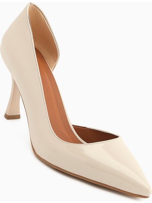 Limoya Flory Bej Rugan Kadın Topuklu Ayakkabı Stiletto