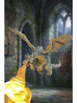 MEKTrend Alev Püskürten Ejderha Tasarımlı Dekoratif Gece Lambası