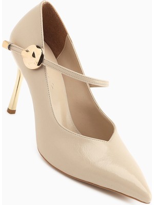 Limoya Gisele Bej Kemerli Kadın Topuklu Ayakkabı