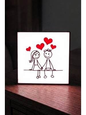 MEKTrend Sevgililer Tasarımlı Hediyelik Dekoratif Aydınlatma (20X20CM)