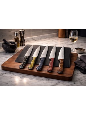 Seymen Bıçakçılık Sürmene 13 cm El Yapımı Sıcak Dövme Mutfak Bıçağı 5’li Set – Ömür Boyu Garantili