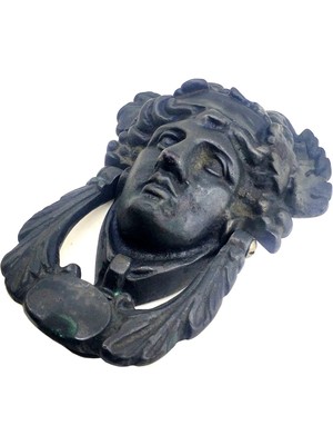 FRY Antika Tarz Dekoratif Pirinç Sezar Kapı Tokmağı, Taktak - Oksit