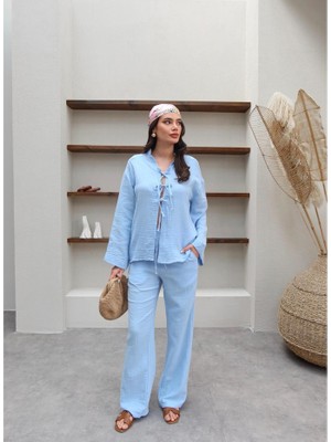 Kanoğlu Ticaret Kanoğlu Bağlama Detaylı Müslin Takım