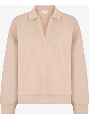 Penti Bej Polo Yaka Modal Sweatshirt