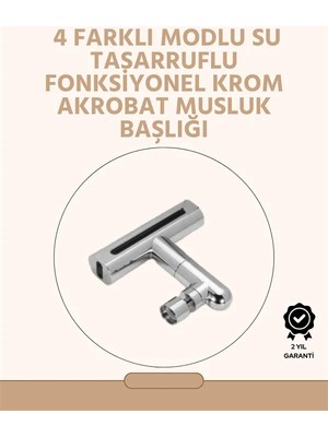 Epilons 360° Dönüşlü Su Akışı Başlığı | 4'ü 1 Arada Kullanım