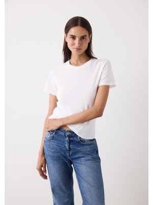 Penti Kırık Beyaz Basic Slim Fit Tişört