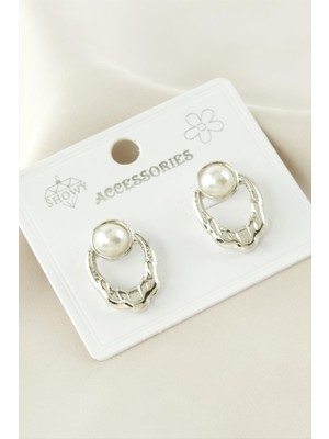 Tkçbj Oval Metal Inci Küpe Tkçbj