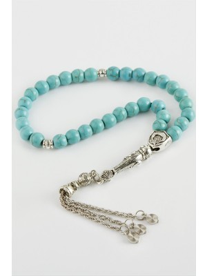 Tkçbj Turkuaz Doğaltaş Tesbih 6 mm Tkçbj