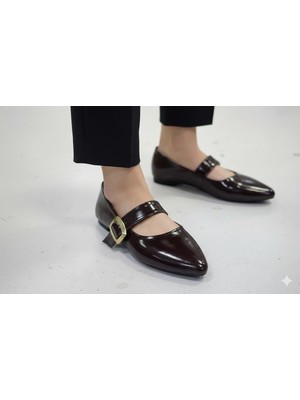 Kindep (Ayem) Toka Detaylı Günlük Kadın Babet Kahve