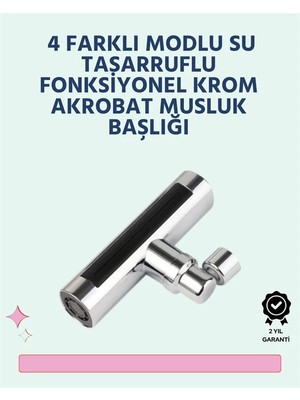 Epilons Krom Kaplamalı Çok Fonksiyonlu Musluk Başlığı | Paslanmaz Malzeme
