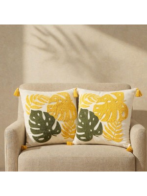 Shopyteks Tera Bohem Punch Nakışlı Kırlent Kılıfı Seti (Iç Dolgusuz)