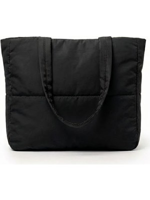 Heybe Shop Kadın Şık ve Geniş Hacimli Yumuşak Kapitone Puf Kumaş Tote Çanta