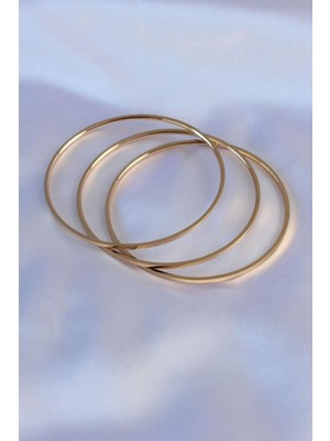 Prativas 316L Çelik Gold Renk Ajda Model Kadın 65 mm Bilezik – PRT3500EB00511