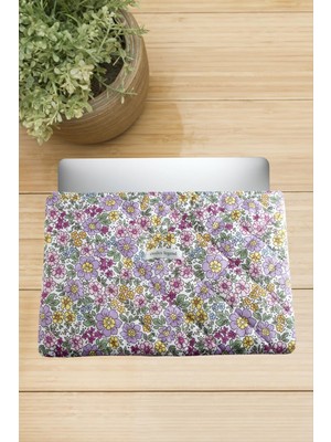 Tkçbj Çiçek Desenli Labtop Bilgisayar Çantası 13*14 Inç Tkçbj