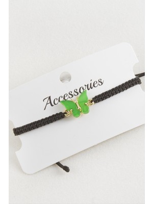 Tkçbj Kelebek Polyester Makrome Örgülü Bileklik Tkçbj