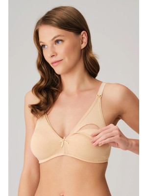 Koza Kadın Pamuklu Boş Kap Balensiz Lohusa Emzirme Sütyeni - Ten
