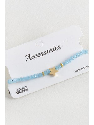 Tkçbj Yıldız Kristal Makrome Ip Bileklik Tkçbj