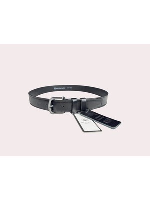 İstanbul Belt Siyah Oval Tokalı Erkek Deri Kemer – 3,5 cm – Tek Kat Kalın Hakiki Deri – Klasik & Güçlü Tasarım