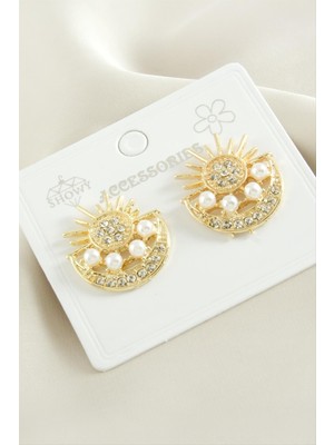 Tkçbj Yıldız Taşlı Metal Küpe Tkçbj