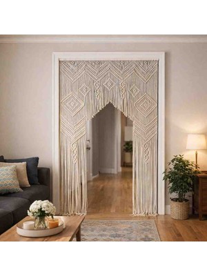 EdaTasarim Makrome Kapı/cam Perde Etnik Desen