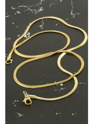 Tkçbj Ince Italyan Zincir Çelik Kolye 45 cm Tkçbj