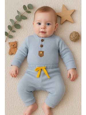 New Waffle Çıtlı Düğmeli 2'li Mevsimlik Takım