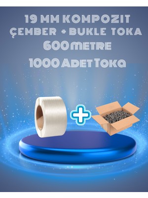 Dalpak Ambalaj 19 mm Beyaz Kompozit Lifli Çember ve Bukle Toka