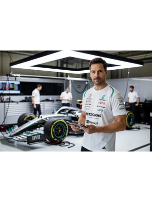 Mercedes F1 2026 Yeni Sezon Premium Sponsor Baskılı T-Shirt Özel Tişört Koleksiyon- Ultra Kalite