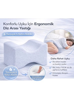 Chaprin Ortopedik Visco Bacak Arası Diz Yastığı | Yan Uyuyanlar Için Hafızalı Köpük Diz Yastığı