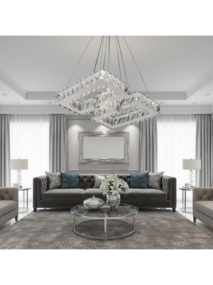 Elizim Home Lighting Labirent Kristal Taşlı Ledli Avize