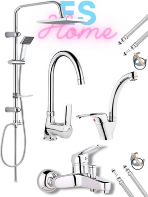 Tepe Robot Duş Seti - Banyo - Lavabo - Mutfak Eviye Bataryası Musluğu Full Set