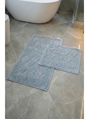 Kapadokya Yumuşacık, Süper Emici 2'li 100% Pamuk Ultra Lüks Banyo Paspası Seti Maça Kızı Modeli