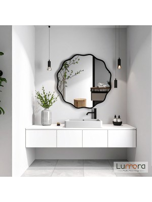 Lumora Mirror Design Envara Modern Siyah Boyalı Mdf Çerçeveli Dekoratif Ayna