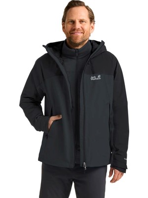 Jack Wolfskin Wild Places 3in1 Erkek Gri Outdoor Ceketi
