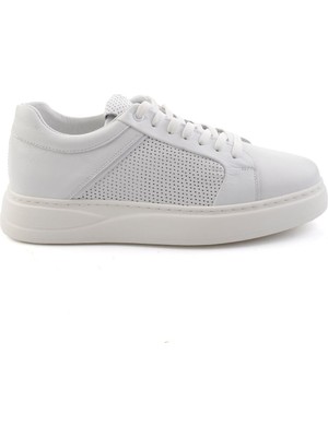 Bambi Beyaz Hakiki Deri Erkek Sneaker E01593027203