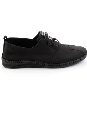 Bambi Siyah Hakiki Deri Erkek Casual Ayakkabı E01700007001