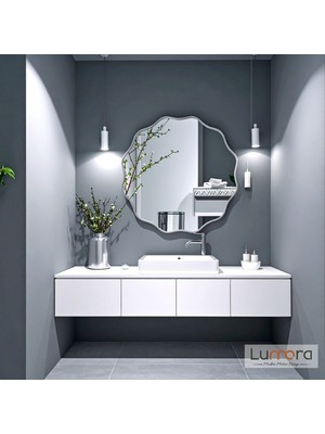 Lumora Mirror Design Envara Modern Gümüş Boyalı Mdf Çerçeveli Dekoratif Ayna