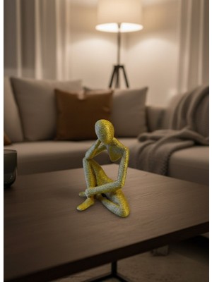 Zero Land Snmswrld Minimal Sarı Insan Figürü Biblo Ev ve Ofis Dekoru