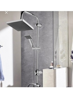 Siyah Kare Tepe Yağmurlama Banyo Robot Duş Seti