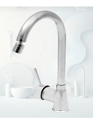 Delta Baston Borulu Oynar Başlıklı Mutfak Evye Bataryası