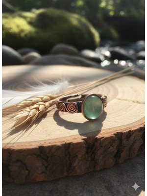 Doğal Fuksit Taşli Bakır Yüzük