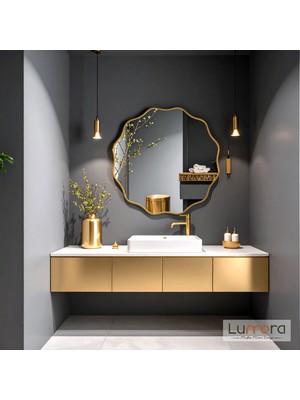 Lumora Mirror Design Envara Modern Gold Boyalı Mdf Çerçeveli Dekoratif Ayna