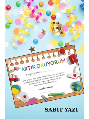 Emtory Home 10 Adet Artık Okuyorum Belgesi - A4 Boy - Kalın Kart - Yüksek Kalite Baskı 1.hamur