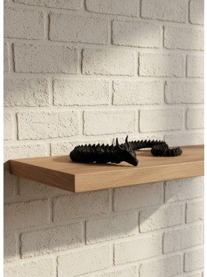 Zero Land Snmswrld Siyah Hareketli Ejderha Figürü Esnek Gövdeli Dekoratif Tasarım 60 cm