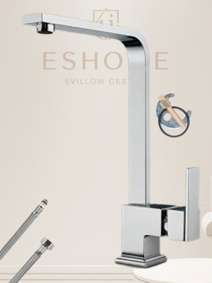 Kare Lüx Seri Mutfak Eviye Bataryası Musluğu Ağır Malzeme