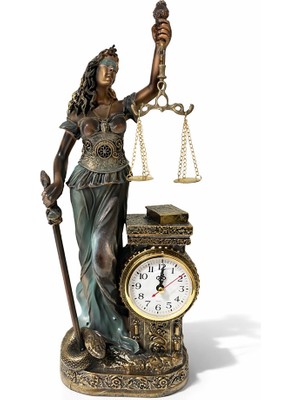 Daniska 44X17 cm Polyester Saatli Adalet Figürü