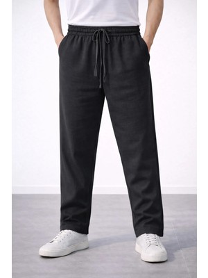 İnce Moda Giyim Erkek Relax Fit Beli Lastikli Bağcıklı Tek Cep Detaylı Pantolon
