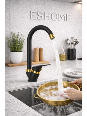 Baston Borulu Mutfak Eviye Bataryası Musluğu Pirinç Gövde 2 Yıl Garantili