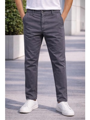 İnce Moda Giyim Erkek Slim Fit Chino Kemerli Klasik Kumaş Pantolon